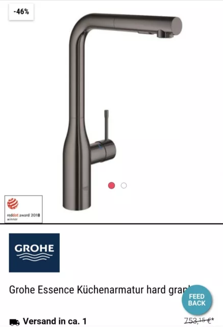 Grohe Essence New hard graphite Küchenarmatur