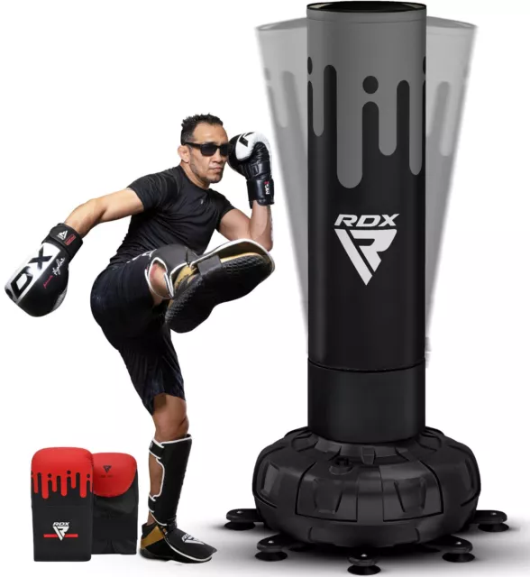 Free Standing Punch Bag by RDX, Punch Bag Gloves, Heavy Duty Adult Pedestal Bag