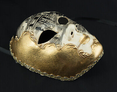 Mask from Venice Bridge Of Rialto Face Volto Black Golden Single 325 VG5B 3