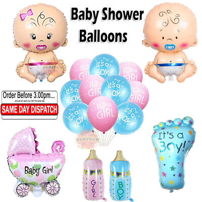 Baby Shower Foil Balloons Boy Girl Reveal Gender Latex Balloon Party Celebration