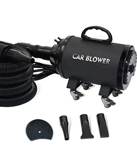 Powerful Motorcycle & Car Dryer with 14 Foot Flexible Hose & Wheels - for Aut...