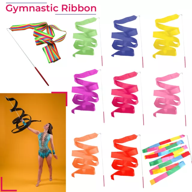 Gym Dance Ribbon Rhythmic Art Gymnastic Streamer 4M Stick Rhythmic Art Gymnastic