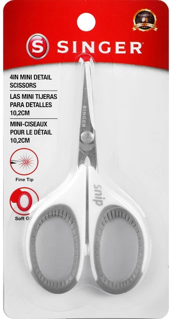 Paquete de 3 tijeras artesanales Singer Comfort Grip 4"-gris -07191