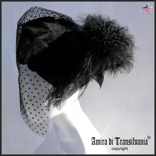 fascinator hat head piece extravagant kentucky derby elegant party black veil by