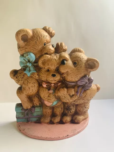 vintage cast iron Three bears  7 by 7 inches Doorstop Decor Made In Taiwan