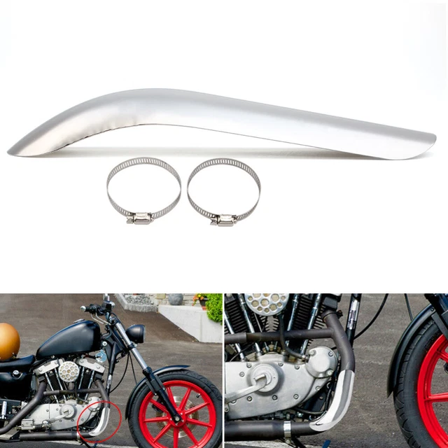 Heat Shield Curve Exhaust Muffler Pipe Cover Heel Guard For Chopper Cruiser R9T