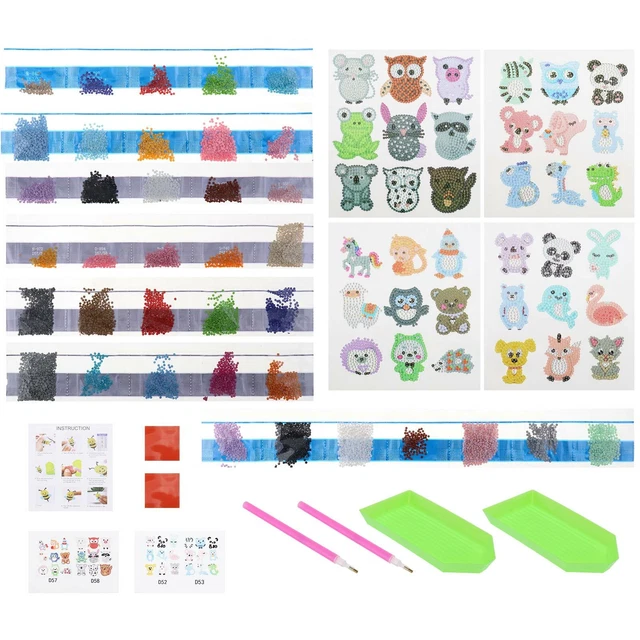 36 Stücke 5D Harz Strass Tier Malerei Aufkleber Satz für DIY Handwerk der Kinder