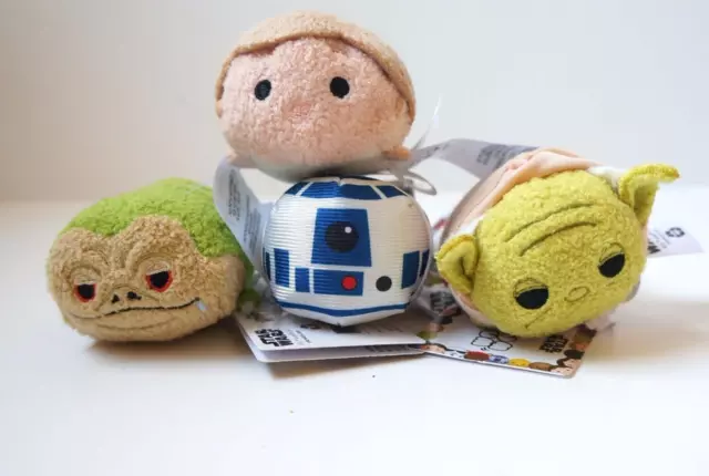 nwt Disney classic STAR WARS set of 4 TSUM TSUM w Jaba Luke Yoda R2D2