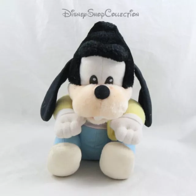 Peluche Dingo HASBRO Playskool Disney Goofy bébé vintage bleu jaune 21 cm (MO)