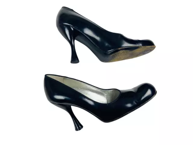 DOLCE AND GABBANA Womens Spool Heels Round Toe Pump Shoes Black Size 37 ...
