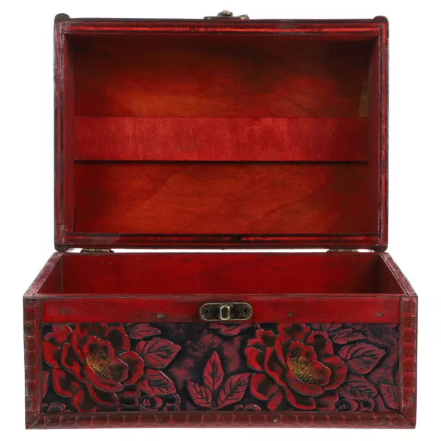 Vintage Embossed Flower Treasure Box Chest Jewelry Container Trinkets Chest Box