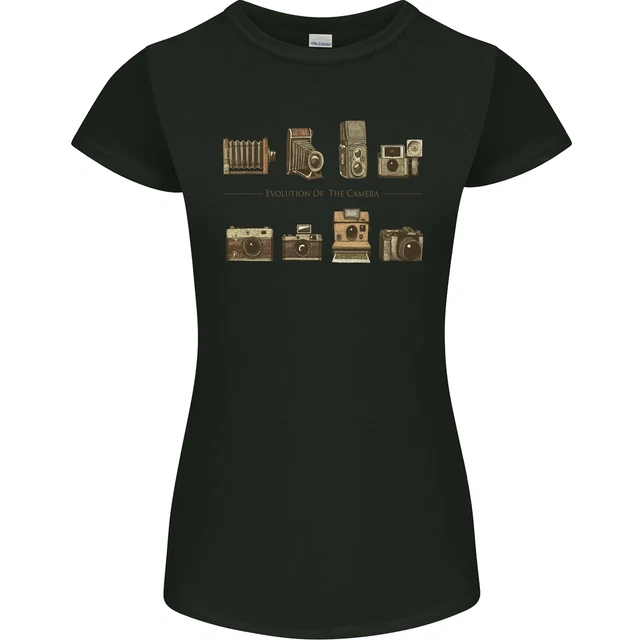 Photography Camera Evolution Photographer Womens Petite Cut T-Shirt