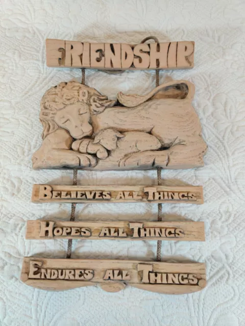 Outdoor Wall Hanging, Friendship Believes, Hopes & Endures All Things Resin