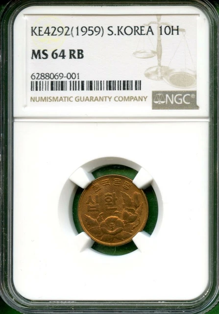 Korea  10 Hwan  1959  Ngc 64 Rb    Rare And High Grading