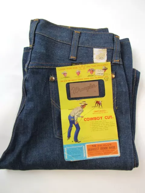 Vtg NOS 60s 70s Wrangler 11MWZ Sanforized Denim Jeans 29 x 33 Deadstock Cowboy