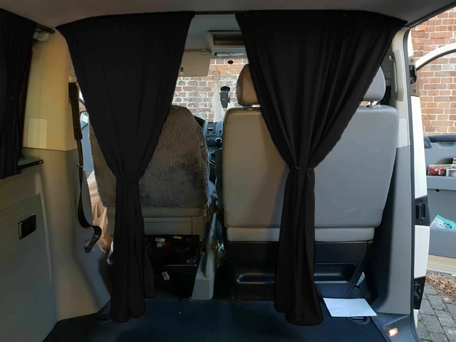 Tende Parabrezza Tende Su Misura Per VW T5 & T6 Multivan Campeggio Nero - Foto 7