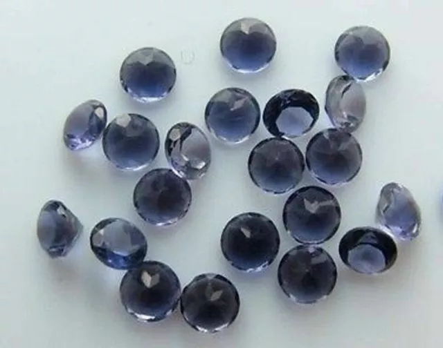 WHOLESALE GREAT Natural IOLITE 5X5 mm Round Faceted Cut Loose Gemstone