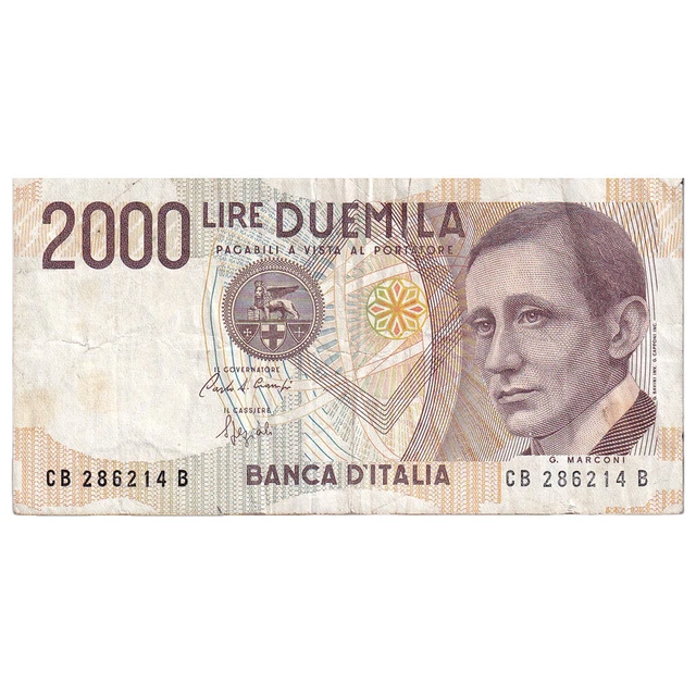 [#333755] Italy, 2000 Lire, 1990-10-03, VF(20-25)