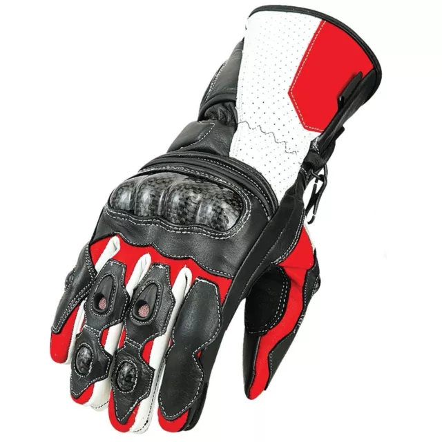 Biker Motorrad Leder Handschuhe Herren Sommer Handschuhe Rot