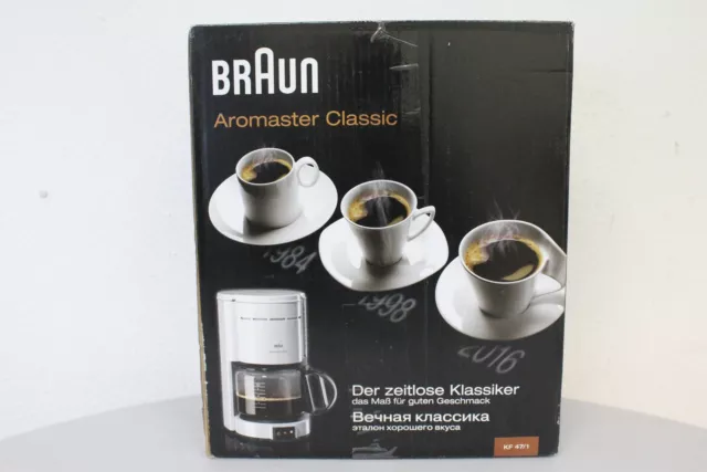 BRAUN KF 47/1 WEISS KAFFEEMASCHINE AROMASTER CLASSIC Neu Rechnung MwSt