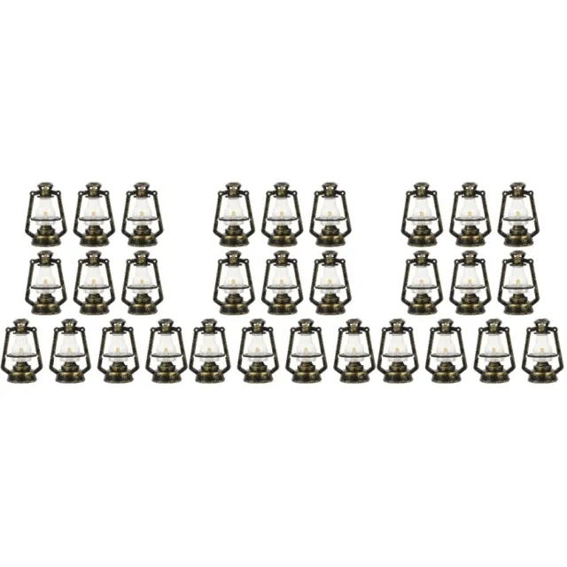30 Pcs Mini Kerosene Lamp Dollhouse Accessories Hanging Lantern Oil Props