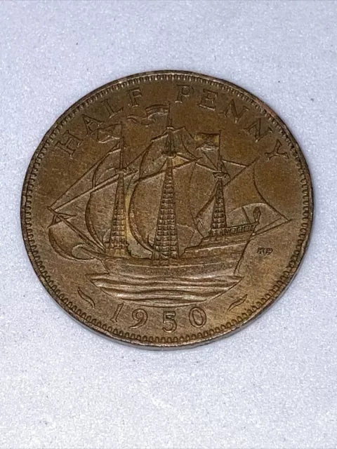 1940 George VI  British Half Penny Coin. 1/2d
