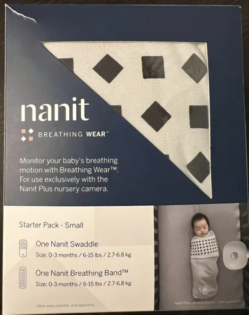 Paquete inicial de ropa respiratoria Nanit talla pequeña de 0-3 meses pañal y banda respiratoria