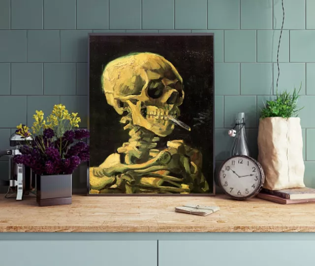 Vincent van Gogh Skull of a Skeleton with Burning Cigarette poster wall print