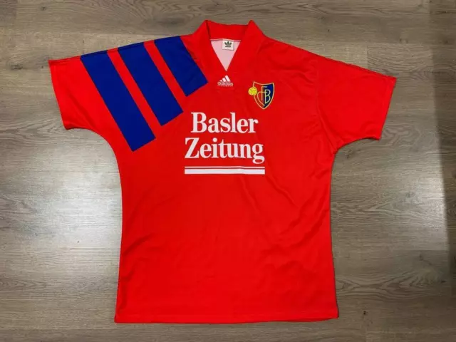 Fc Basel 1893 Switzerland 1996/1997 Home Football Shirt Jersey Size L Adidas