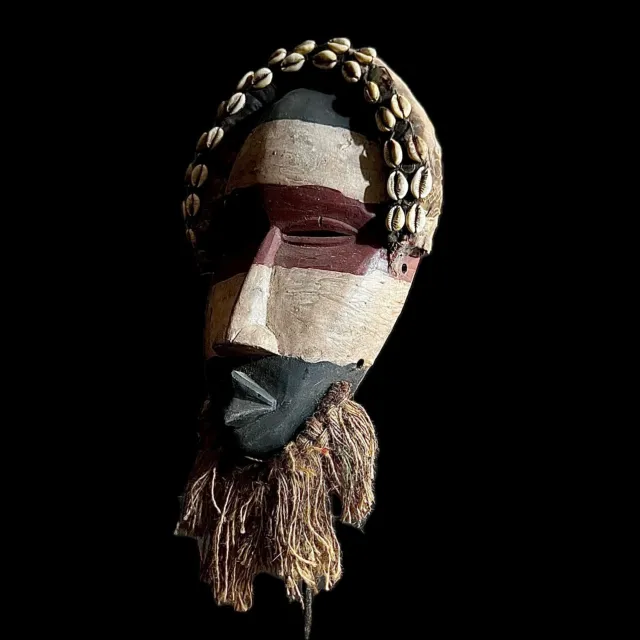 African Mask Wood Tribal Mask Vintage Hanging Mask Dan Tribe-9622