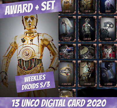 Topps Star Wars C-3PO Award + Set (1+12) Bronze Droids Weekly S/3 2020 Digital