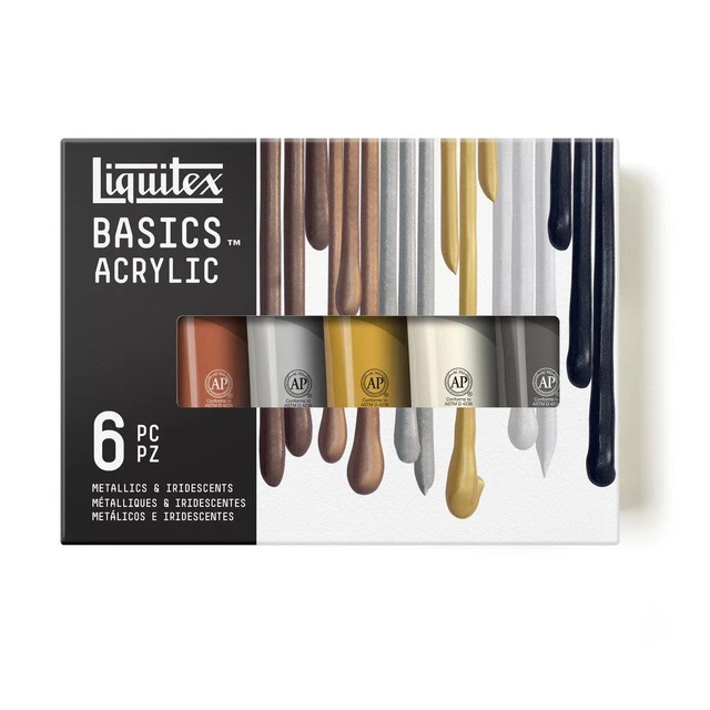 Lot De 6 Peintures Acryliques 500g - Haute Pigmentation Pour Toile, Bois, Pierre - Couleurs De Base (Blanc, Noir, Rouge, Jaune, Bleu, Vert)