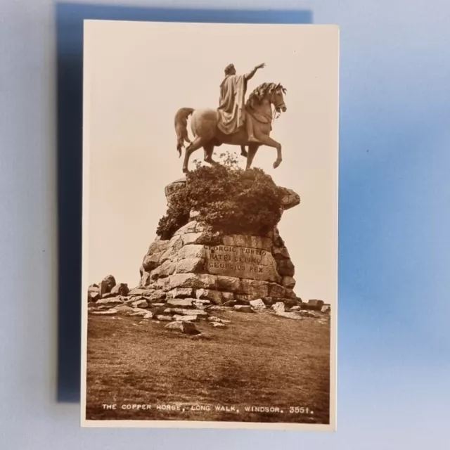 Windsor Postcard C1950 Real Photo Copper Horse King George III Statue Berkshire