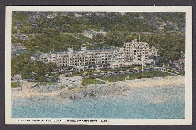Airplane View of New Ocean House Swampscott MA postcard 1920s