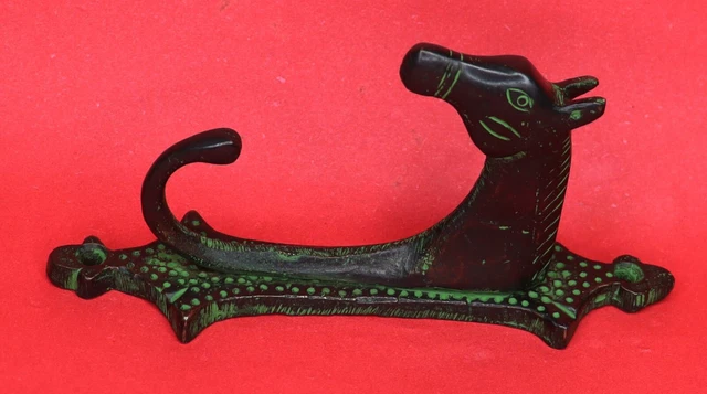 Green Horse Antique Style Handmade Brass Cup Key Cloth Hanger Wall Mounted Hook 11