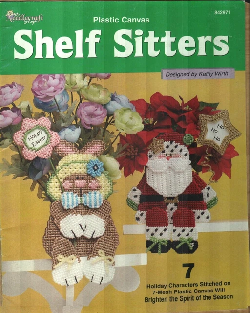 Used Shelf Sitters Angel Witch Turkey Santa Snowman Plastic Canvas Pattern Book