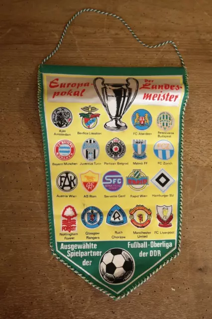 Uralt Wimpel Fahne Fussball Europapokal Landesmeister DDR Fußball Oberliga