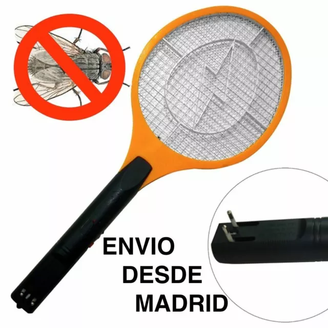 Raqueta Electrica Recargable Mata Mosquitos Moscas Insectos Avispas Arañas