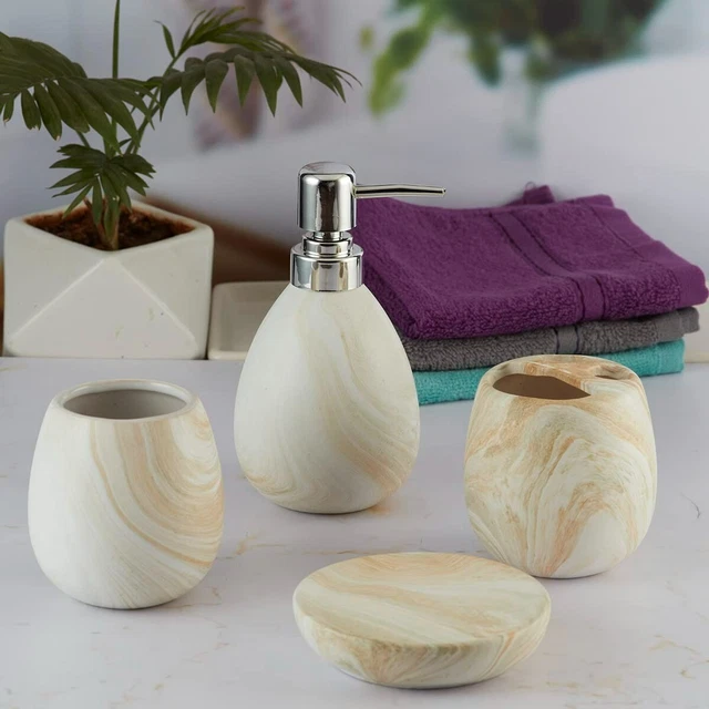 Set Salle De Bain 2 Pièces – Gobelet Et Porte-savon – Terre Cuite émaillée Bleue – Fait Main