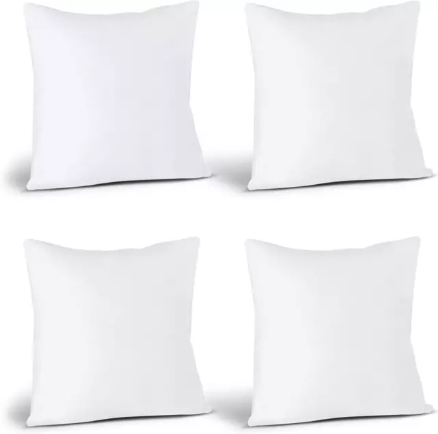 Juego de 4 cojines decorativos para cama y sofá en color blanco 18x18 pulgadas