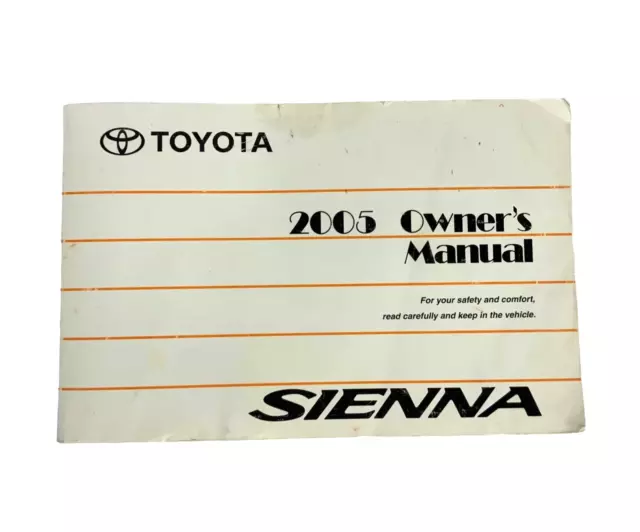 2005 Toyota Sienna Owners Users Manual Guide Book CE LE XLX 01999-45431