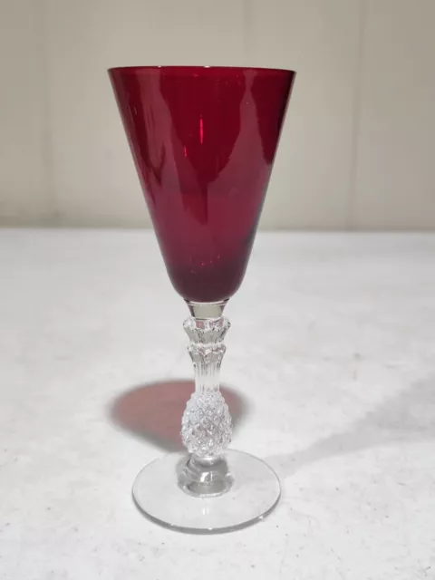 1- Morgantown PLANTATION Ruby Red Mid Century Glass 5 1/4" SHERRY STEM
