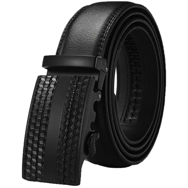 Mens Belt Slide Ratchet Belt for Men with Genuine Leather 1 3/8