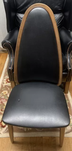 Vintage Stakmore Rare Wooden/Black Vinyl Folding Chair - 1 Chair