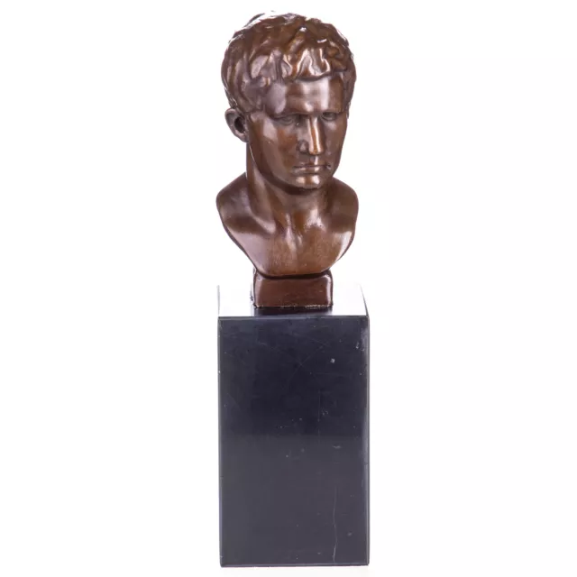 Eine Bronze Büste Von Caesar Augustus Auf Marmor Sockel Bj101