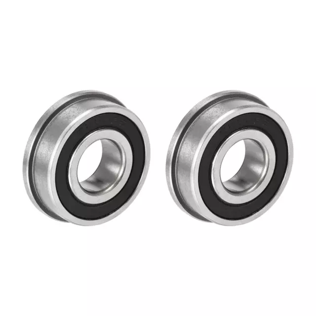 F6202-2RS Flange Ball Bearing 15x35x11mm Double Sealed Chrome Steel Bearing 2pcs