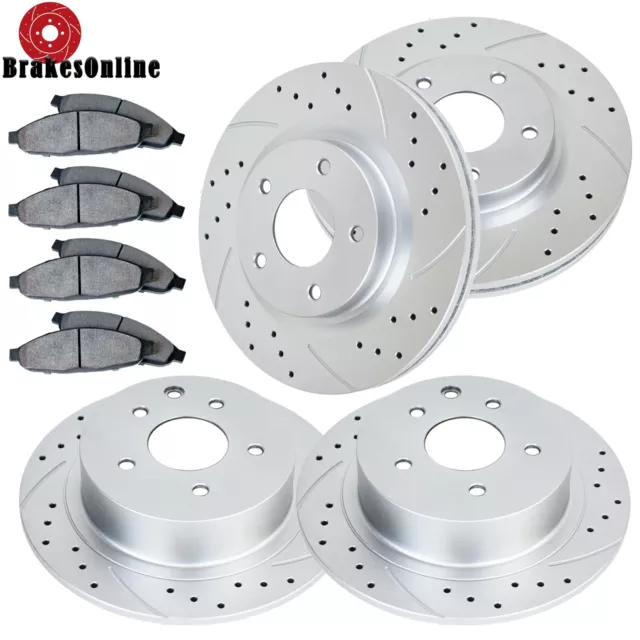 Front Rear Brake Rotors and Ceramic Brake Pads for 2013-17 Nissan Altima Brakes