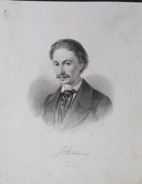 Julius Ch. Stockhausen (1826-1906) Portrait Stahlstich von Berger (ca. 1860)