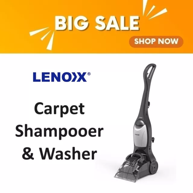 Lenoxx Carpet Shampooer Deep Carpet Cleaning Machine Rug Washer Lightweight Grey