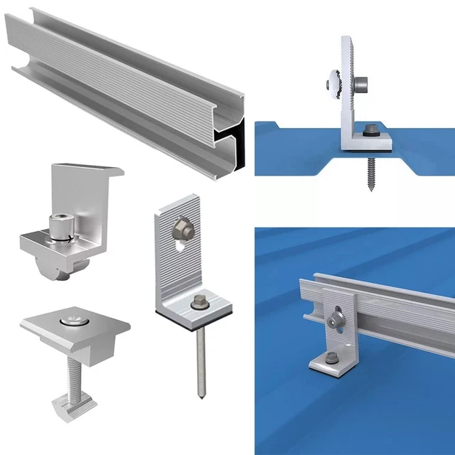 Riel de montaje de aluminio riel solar 200 mm *56 mm * 30 mm para techo plano techo de metal